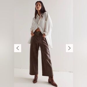 Free People Brown Wide Leg Pants